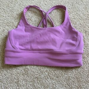 Lululemon Pink Ribbed Sports Bra